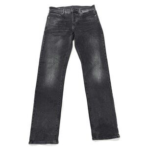 G Star Raw 3301 Straight Jeans Mens 31 x 34 Faded Black Button Fly‎ Denim